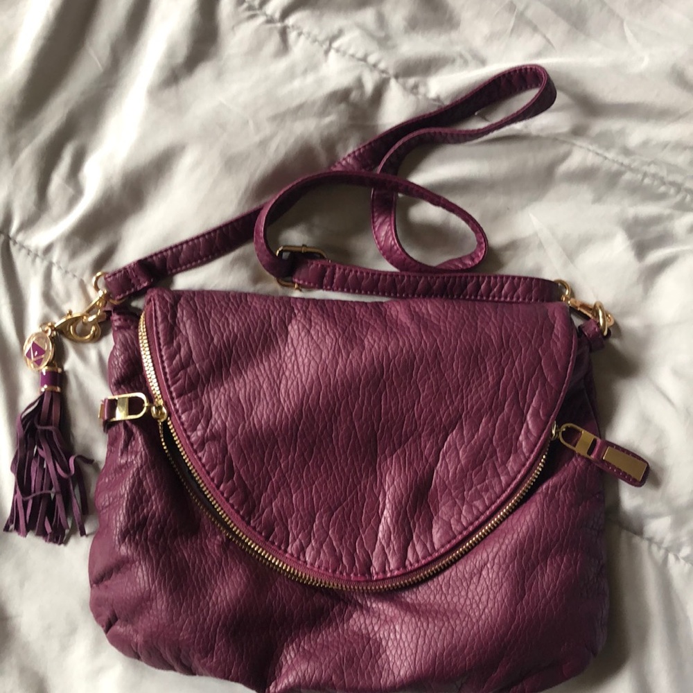Purple cross body bag
